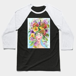 Summer Fairy Watercolor Painting Baseball T-Shirt